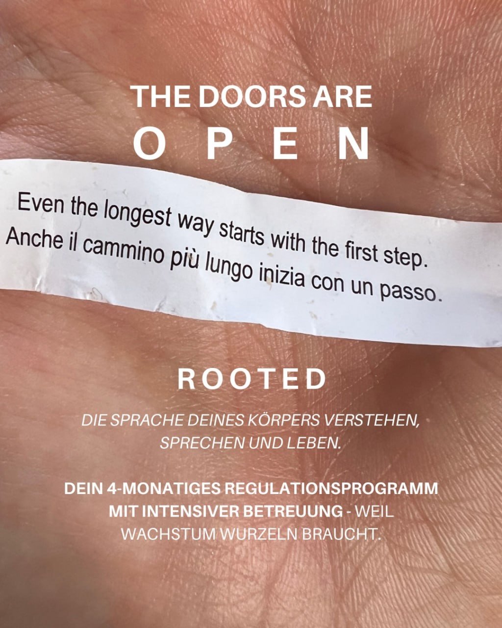 ROOTED ist kein Online-Kurs, den du kaufst, um wieder etwas zu l&ouml;sen, was nicht funktioniert.

Ich habe das Programm kreiert, damit du eine neue Beziehung zu deinem K&ouml;rper und deinem Verstand aufbaust.

Von &ldquo;Warum funktionierst du nic