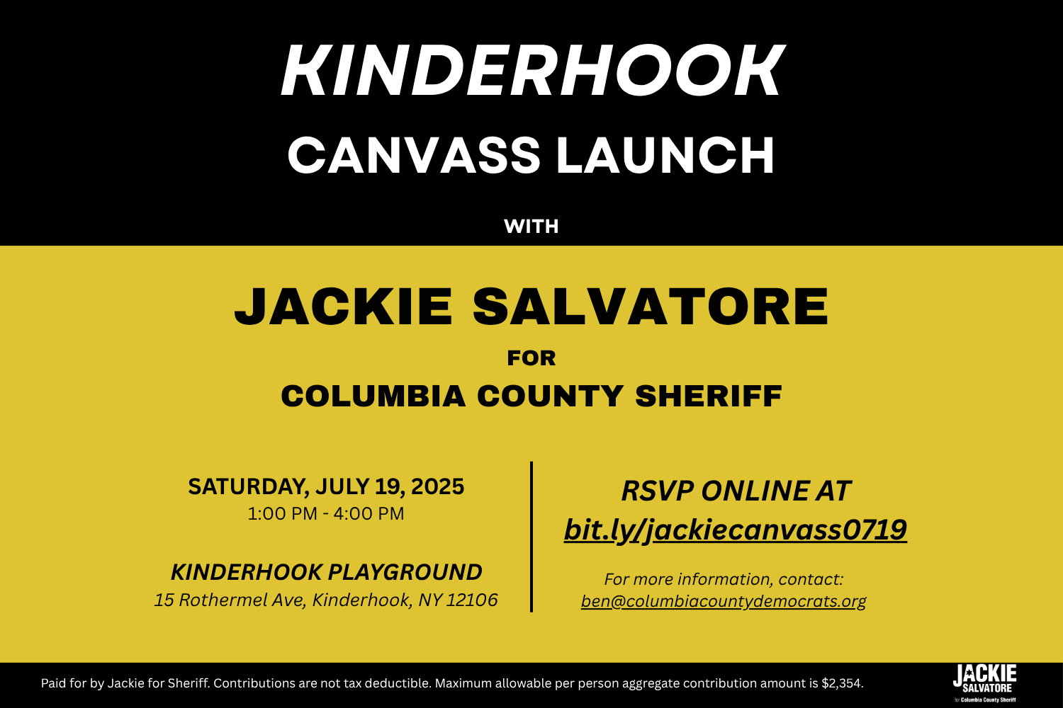 Canvass Launch in Kinderhook