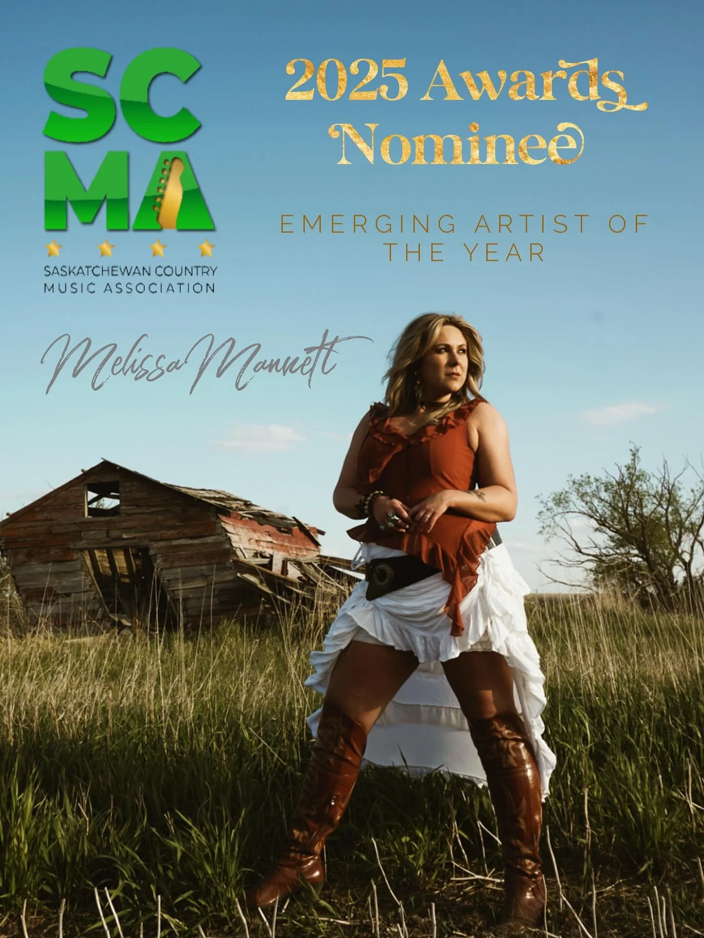 ✨I am so honoured, excited, and grateful to have been voted onto the final ballot for &lsquo;Emerging Artist of the Year&rsquo; at the 2025 SCMAs!! 
🌾Thank you to all the @scma_sk members for your consideration, this really means a lot to me! 
👏 Se