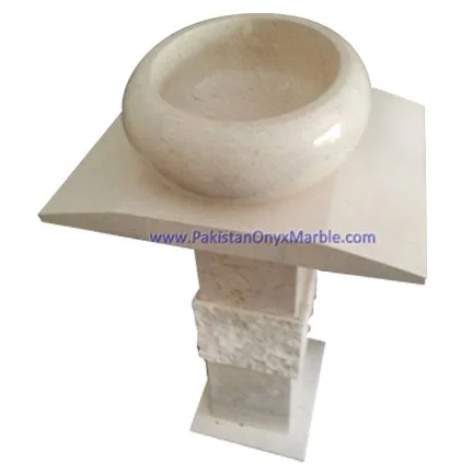 Marble fountain with a bowl on a pedestal