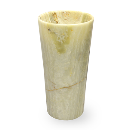 Cream-colored marble or stone vase with a smooth, polished surface.