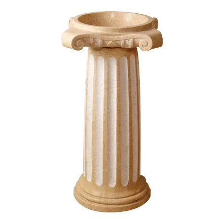 A classical stone column with a decorative capital.