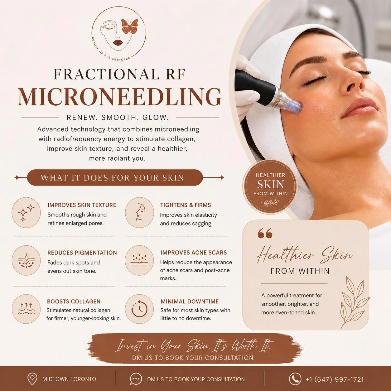 Glow deeper. Not just brighter ✨

RF Microneedling = smoother, firmer, healthier skin &mdash; from within.

DM us to book 💬