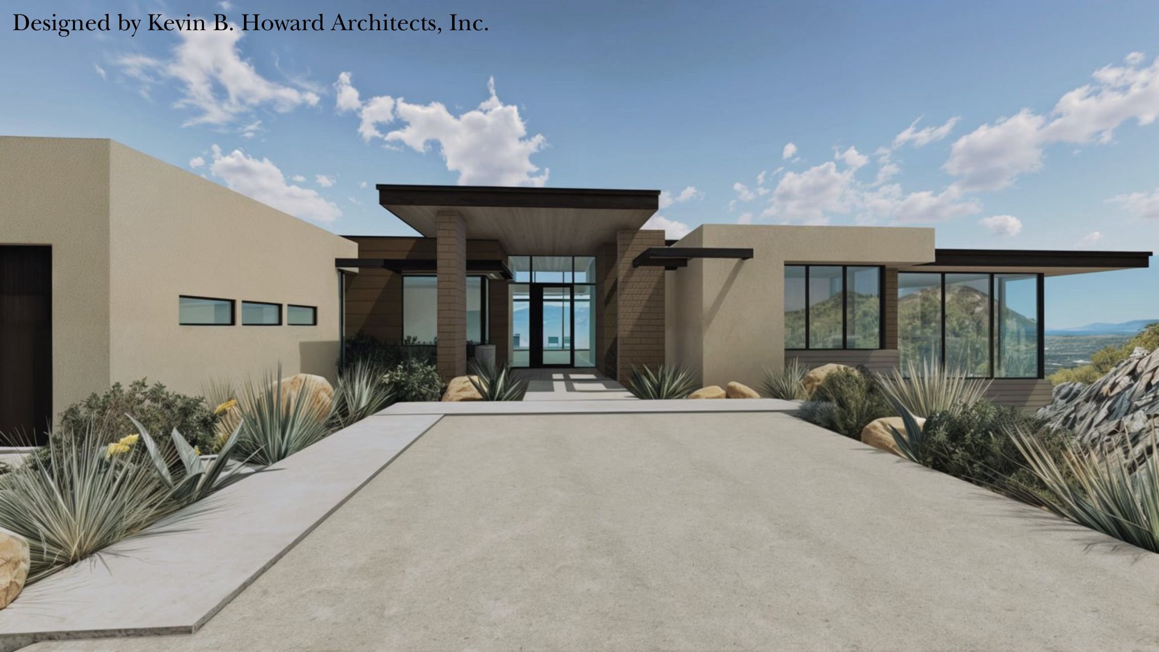 Entry view of a contemporary custom residence