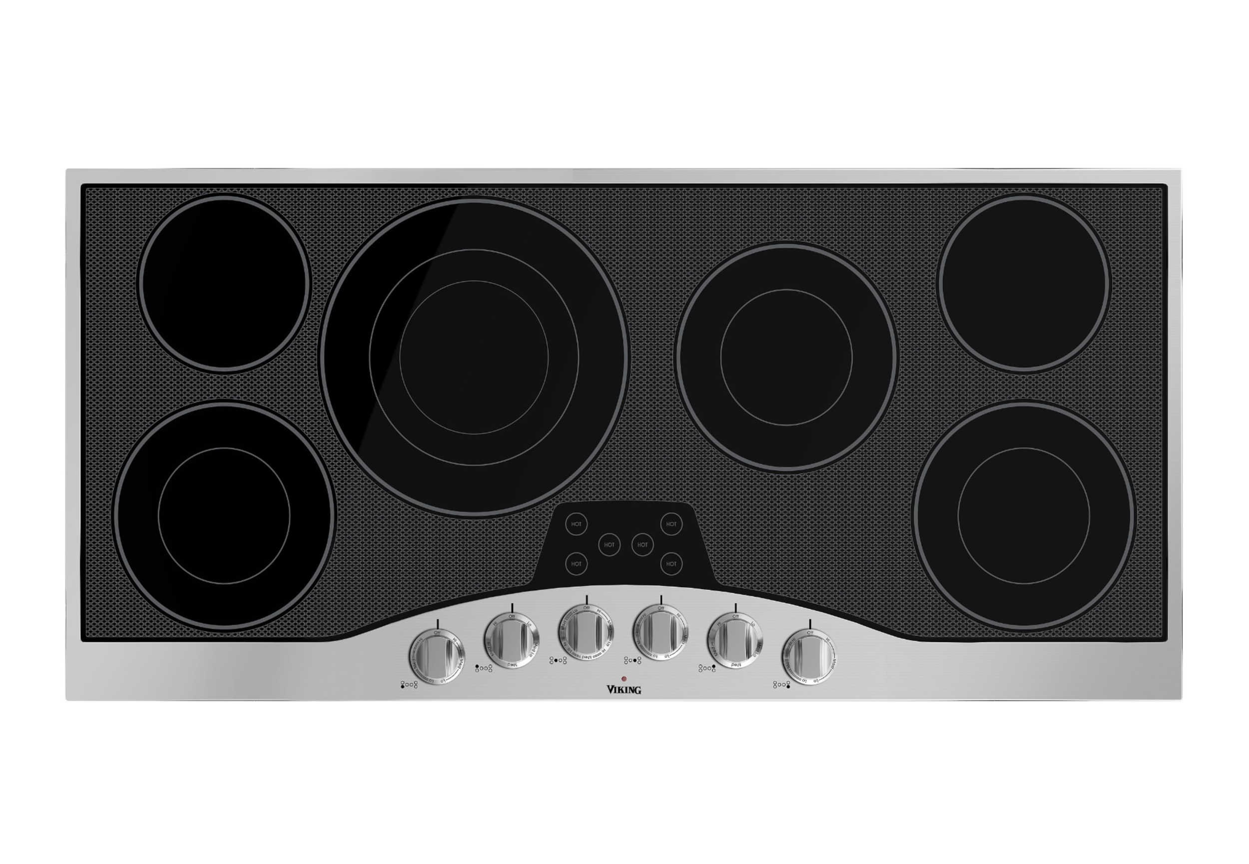 Viking RVEC3456BSB00 45-inch electric cooktop with six QuickCook™ surface elements and stainless steel trim.