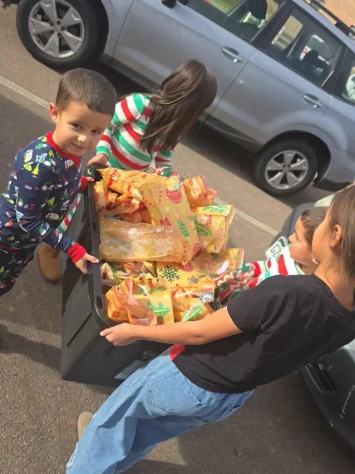 Had some little elf helpers deliver over 2,000 period products to @griesfamilycharity! They are throwing an amazing Christmas event, giving gifts to kids in need, and thoughtfully included the moms with fantastic gift bags that we stocked with period