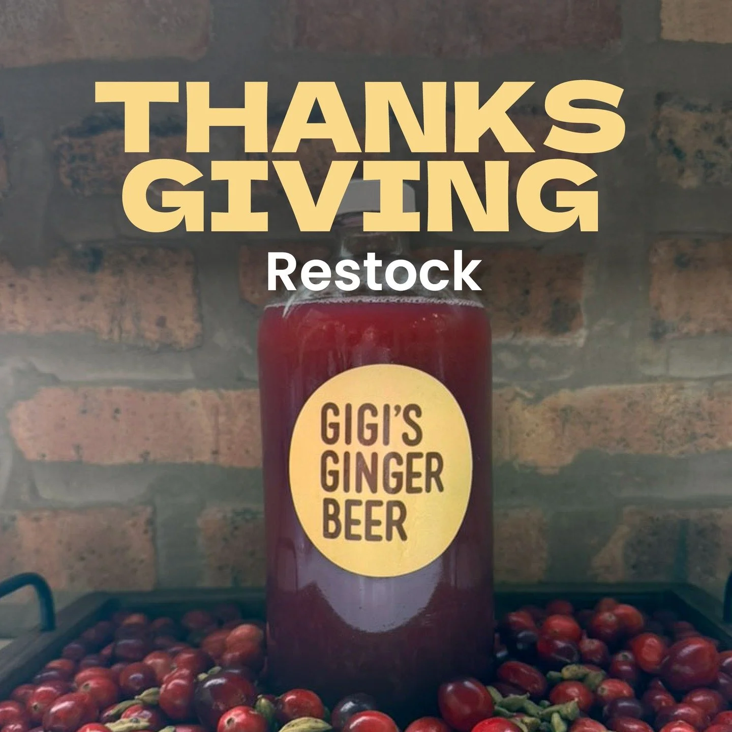 Just in time for Thanksgiving&hellip; Gigi&rsquo;s Ginger Beer is getting a fresh restock!
We&rsquo;ll have both Original and Cranberry Cardamom ready to brighten your holiday table (and maybe save you after it).
Pickups start early next week in Wick