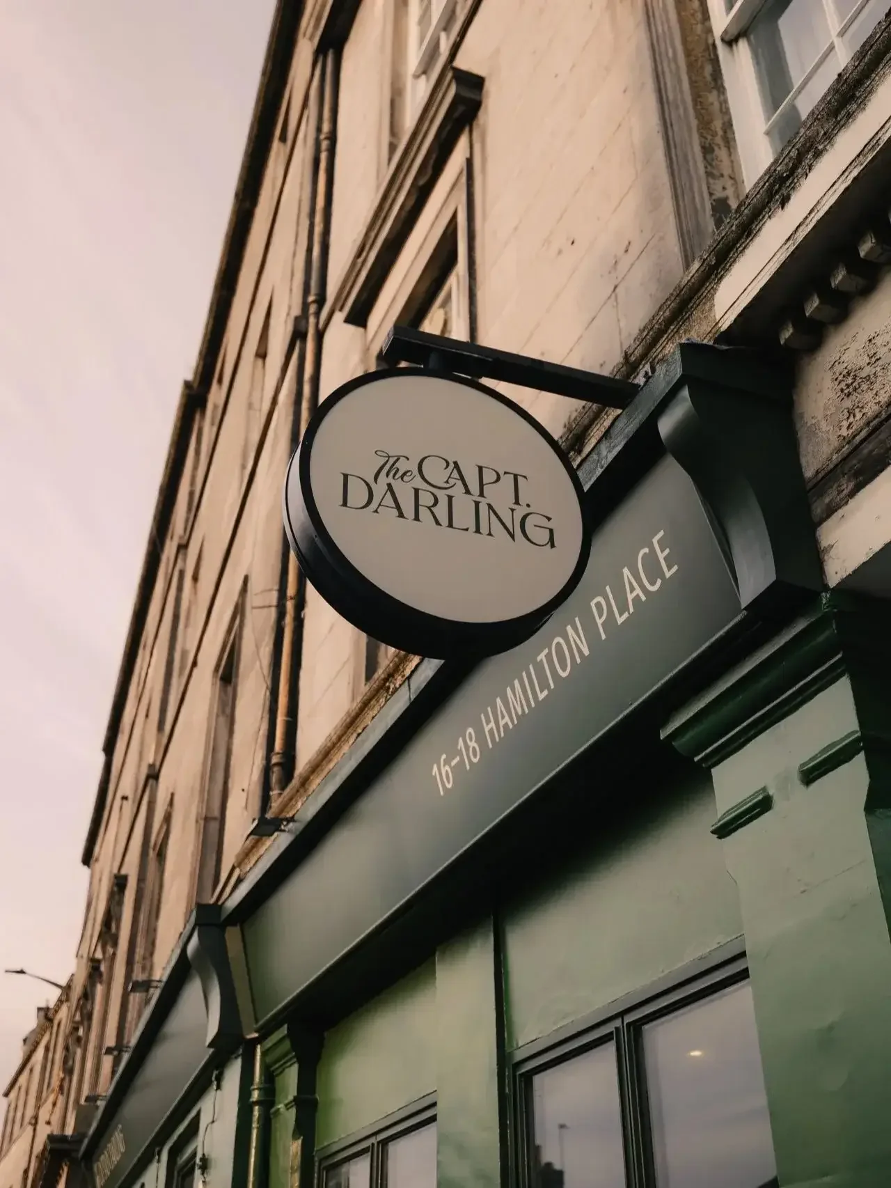 The Captian Darling exterior of restaurant in Stockbridge, Edinburgh