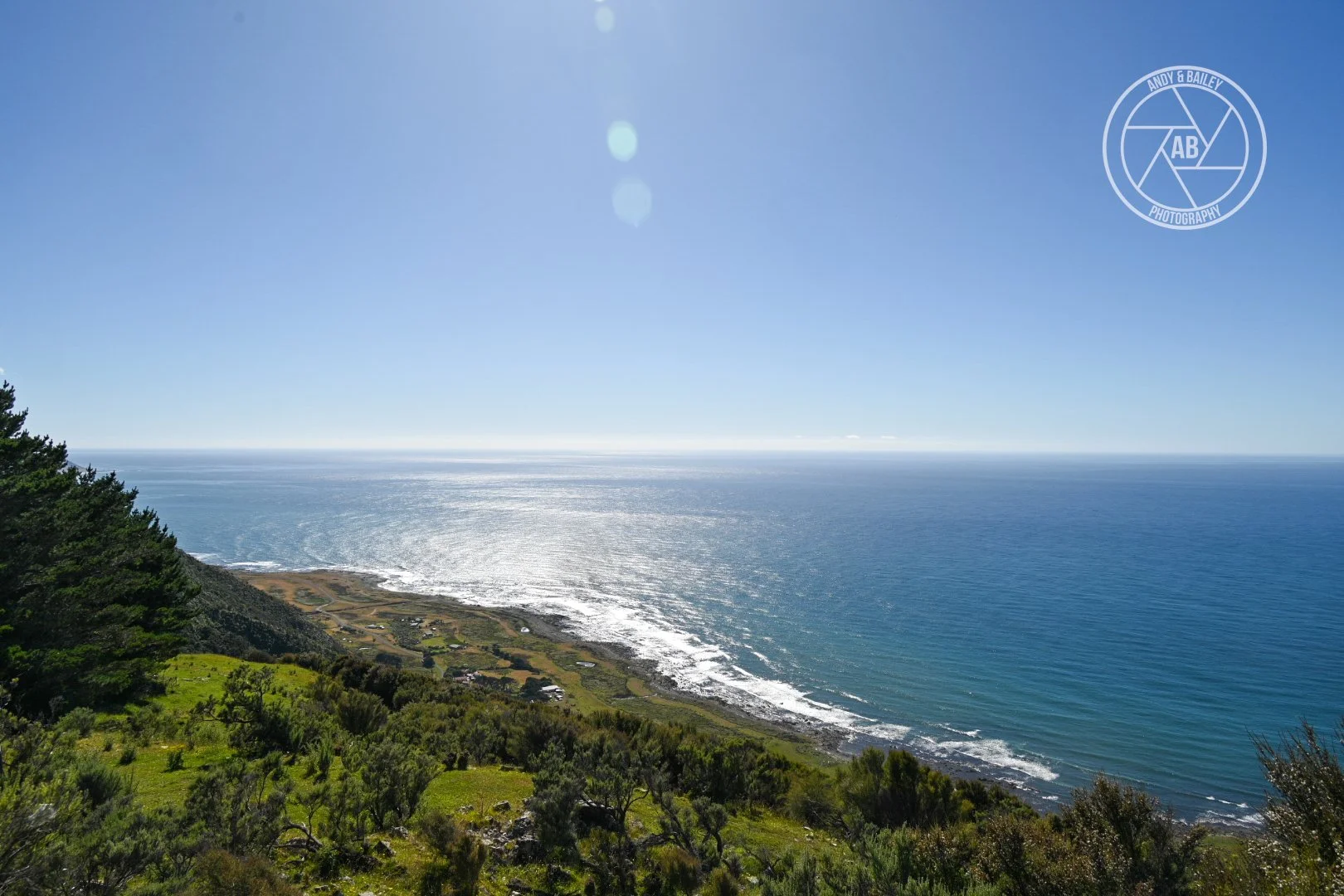 A scenic coastal view seen from The Last Resort trail, Wairarapa.