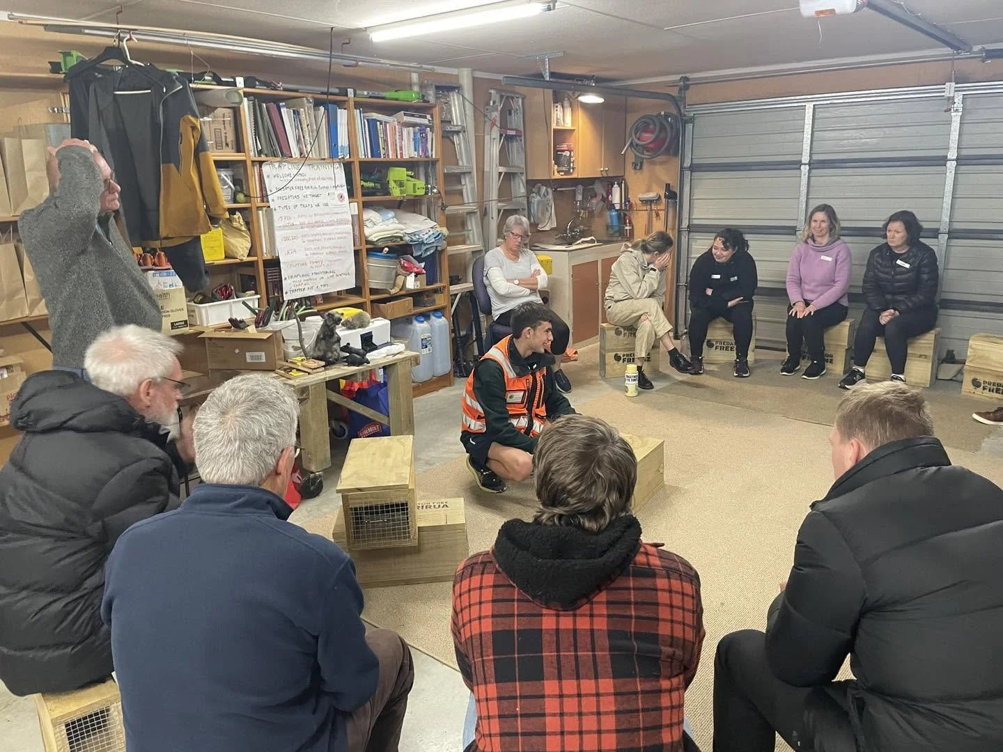Trap Training for Trapline Checkers, a group of new volunteers taking part in a training session
