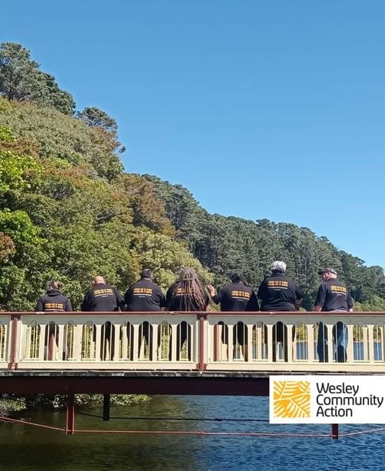 Image of Ngahere Korowai members surveying a view of nature