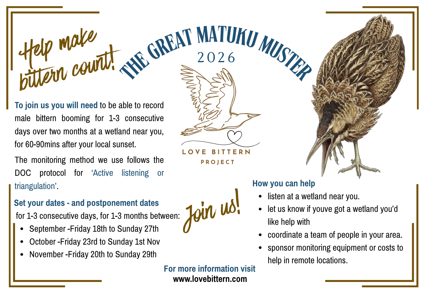 The Great Matuku Muster