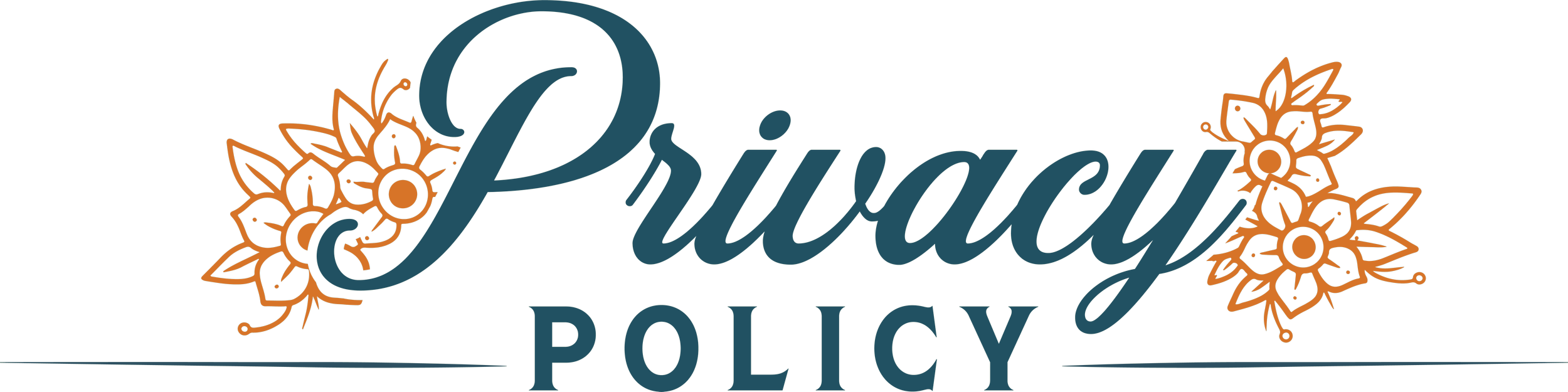 Fuzzy Policy logo with floral design on both sides of the text.