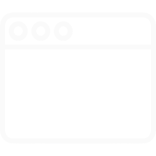 Icon of a webpage with an image, text, a pencil, and three circles at the top of the page.