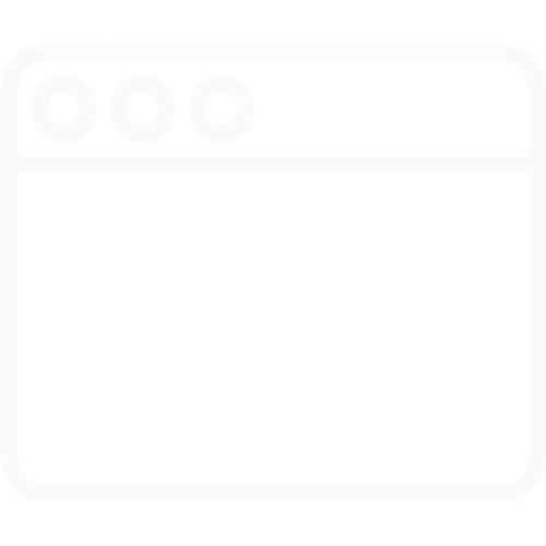 Icon of a web browser window with a shopping cart and a globe inside it, representing online shopping or e-commerce.