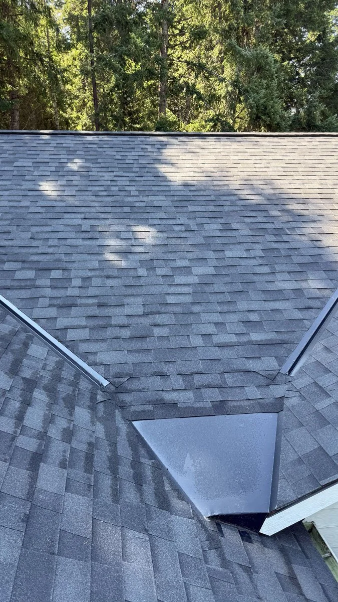 Residential roof replacement Hayden Idaho asphalt shingles CAC Roofing drone shot