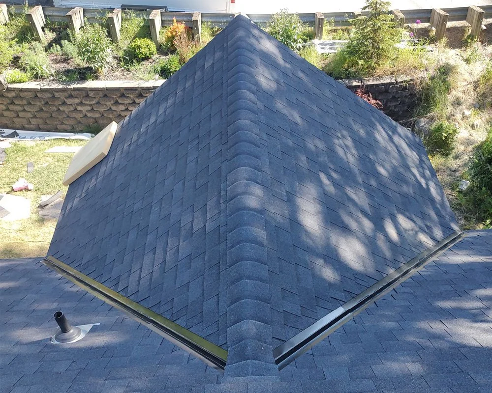 New asphalt shingle roof installation by CAC Roofing in Coeur d’Alene Idaho drone view