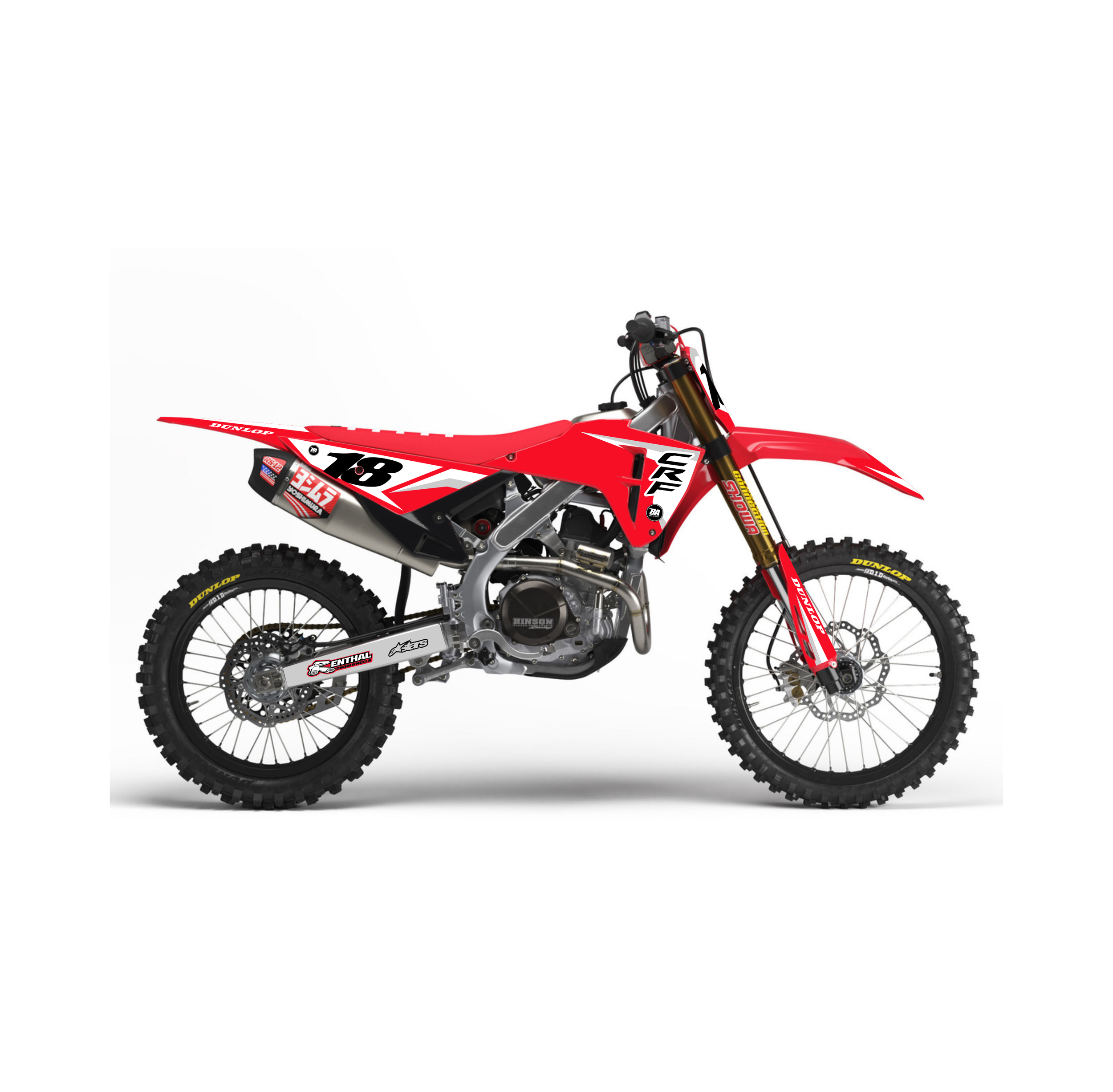 HONDA OFFICIAL White Full Graphics Kit