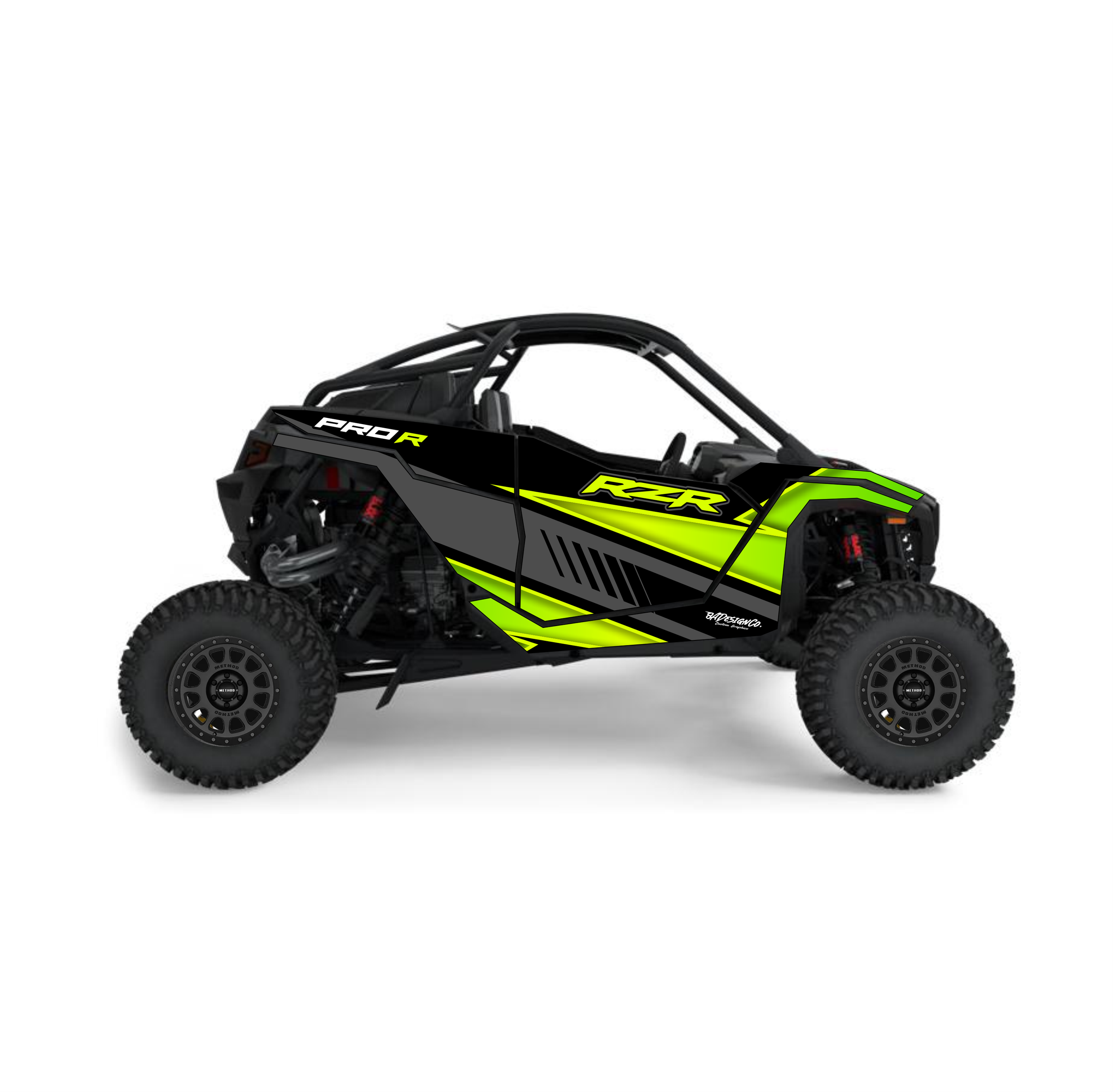 POLARIS RZR LINEAR Green Full Wrap