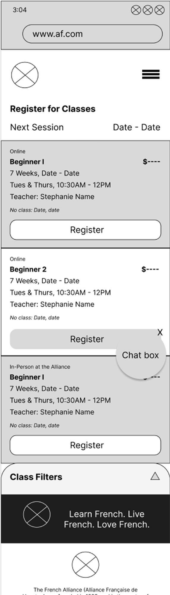 French classes mobile