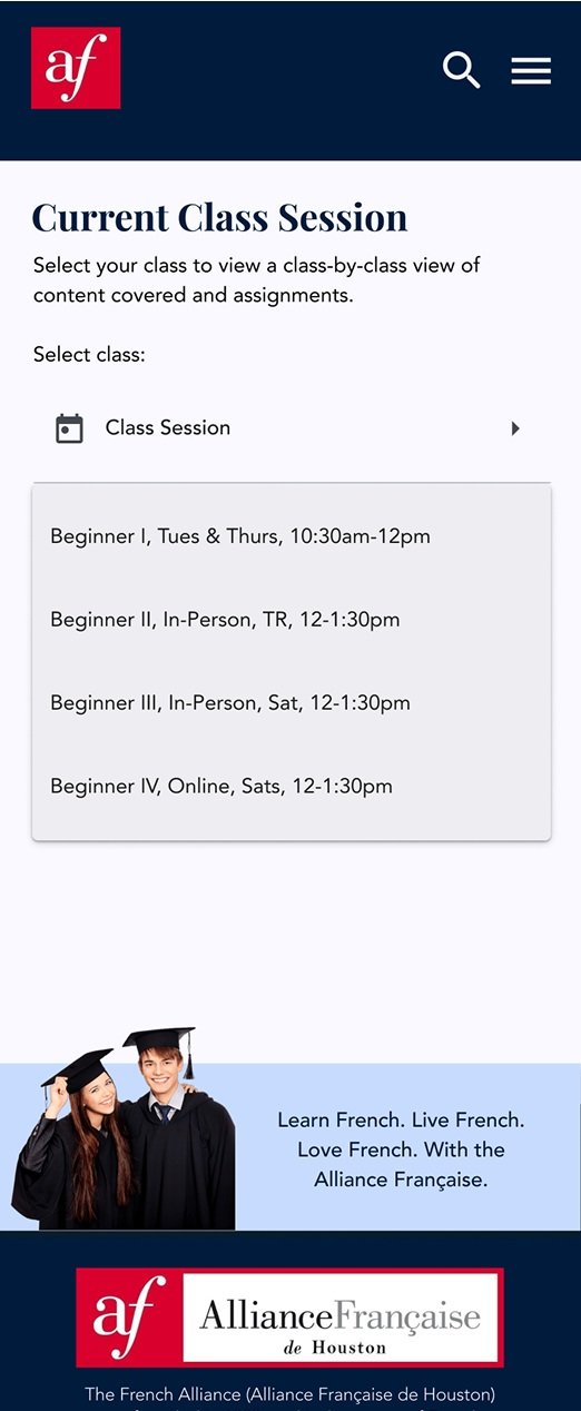 Class calendar mobile
