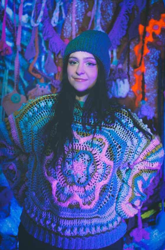 Large Magic Mandala Crochet Sweater