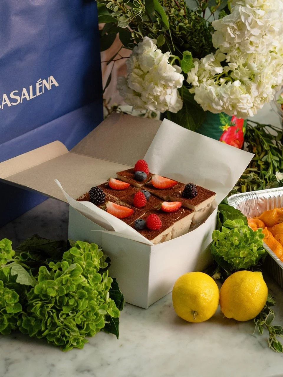A box of mini tiramisus.