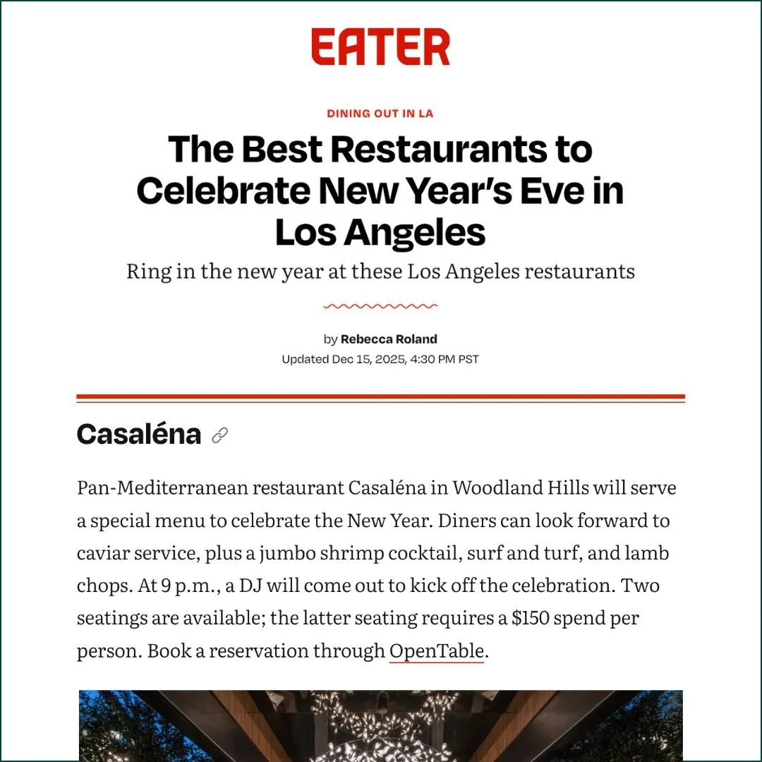 The Best Restaurants to Celebrate New Year's Eve in Los Angeles