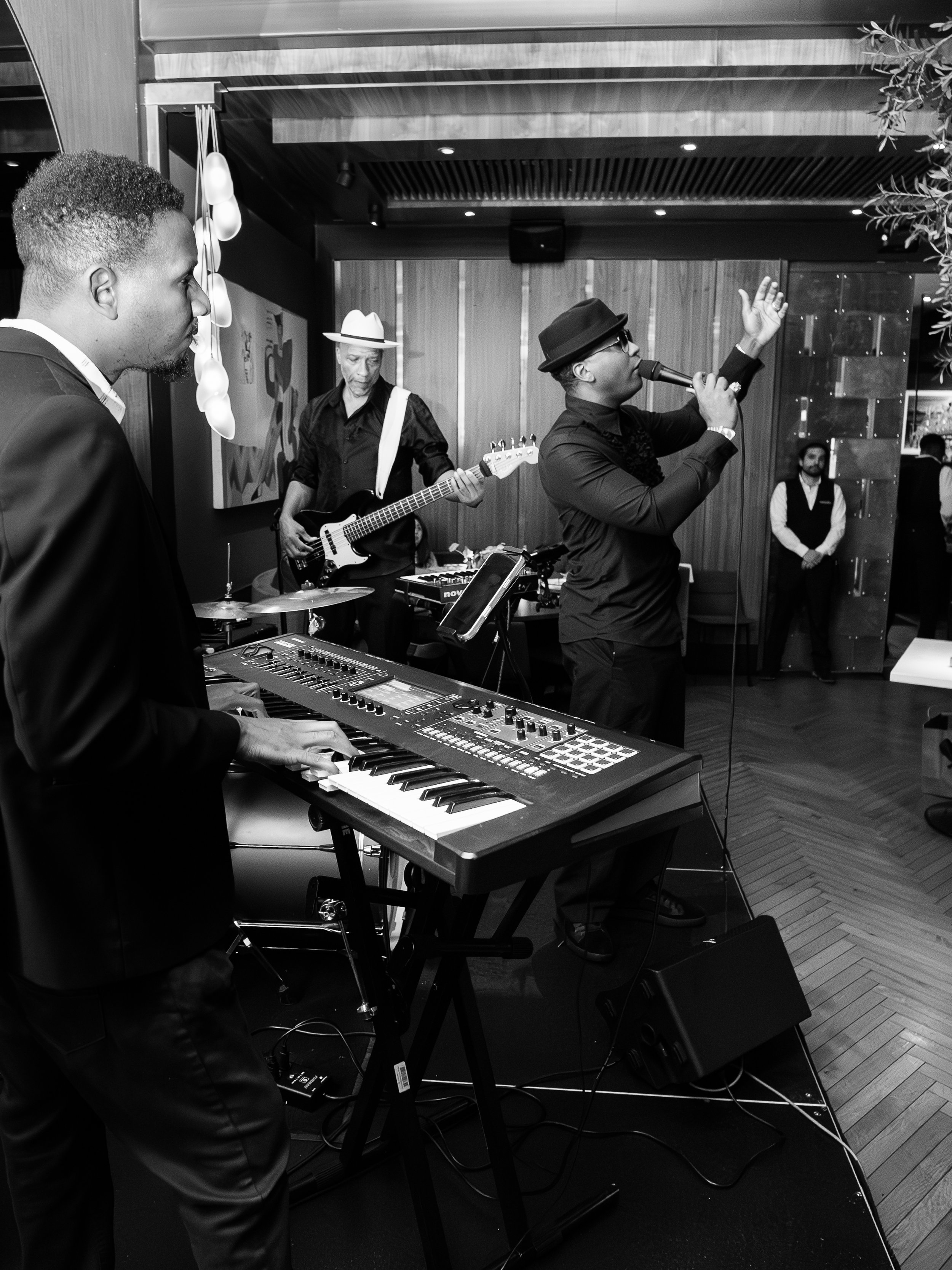 Musicians peform on stage during Casaléna's Jazz Night.