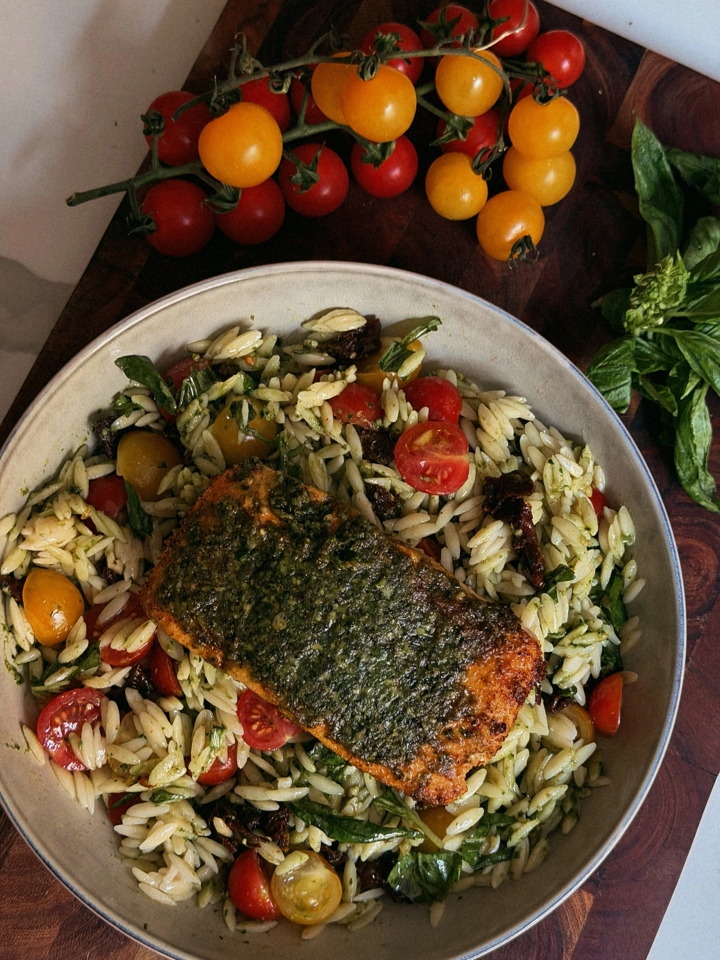Pesto Salmon &amp; Orzo: A Soft Launch Into Summer