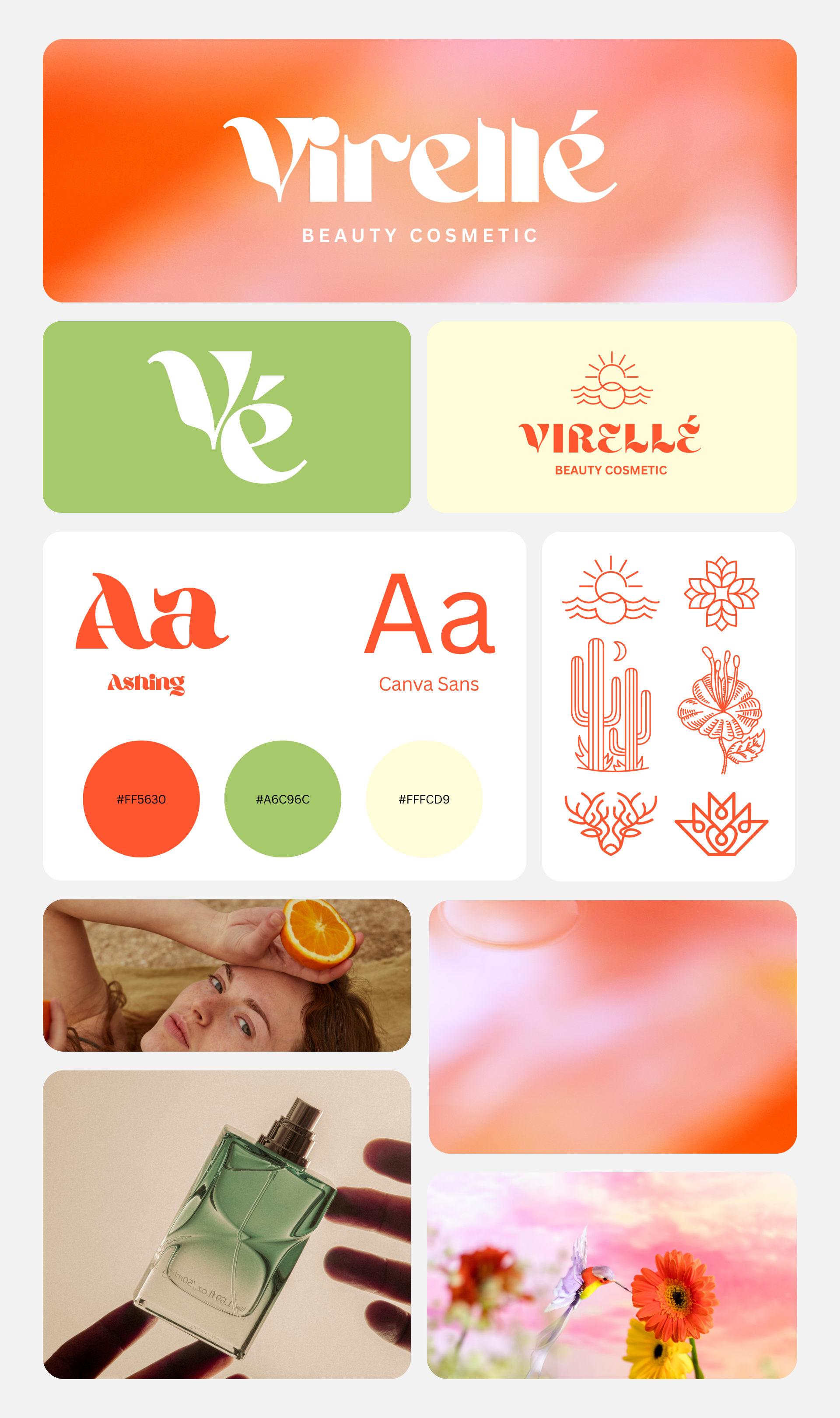 Orange Green and Yellow Modern Cosmetic Brand Board.png