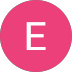 Pink circle with white letter 'E' in the center.