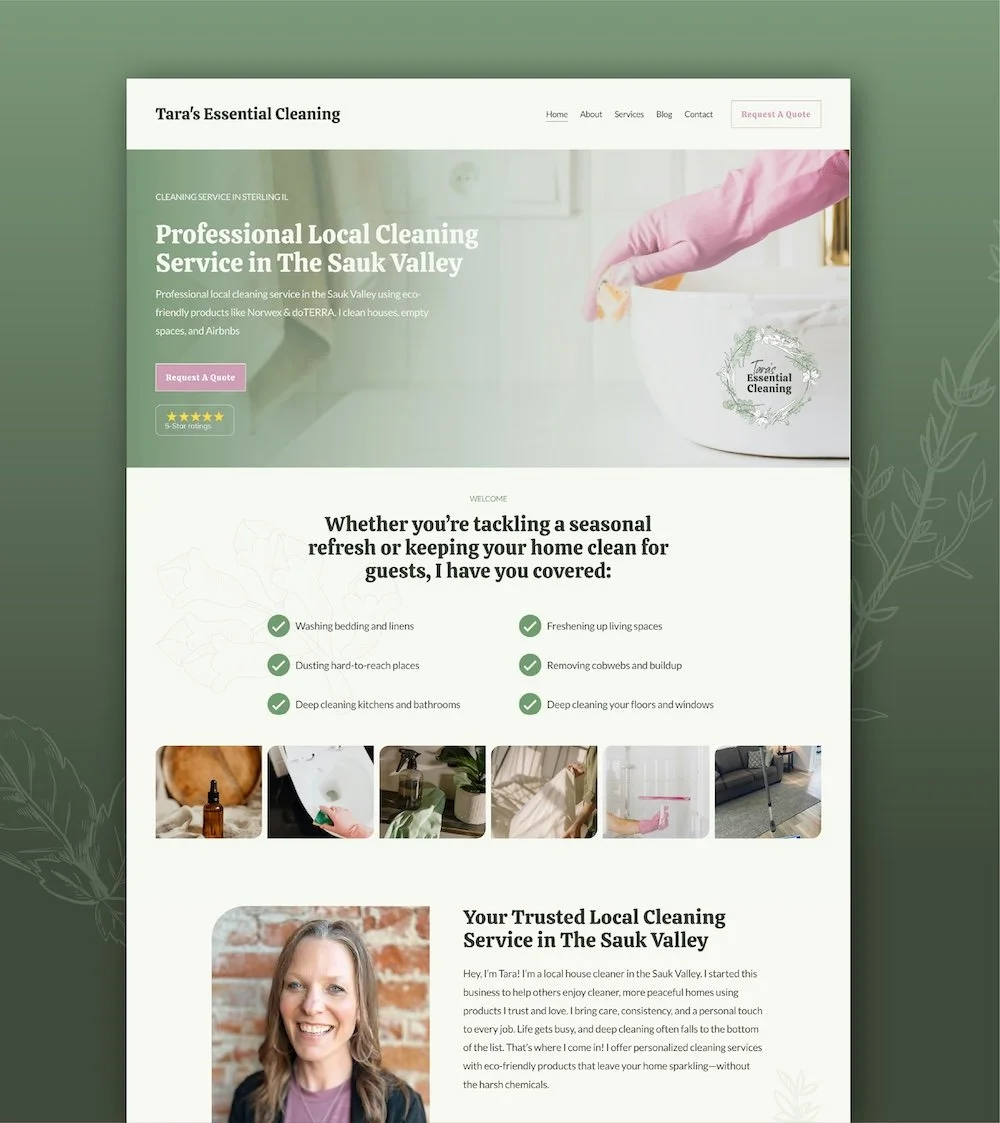 Taras essential cleaning mock up