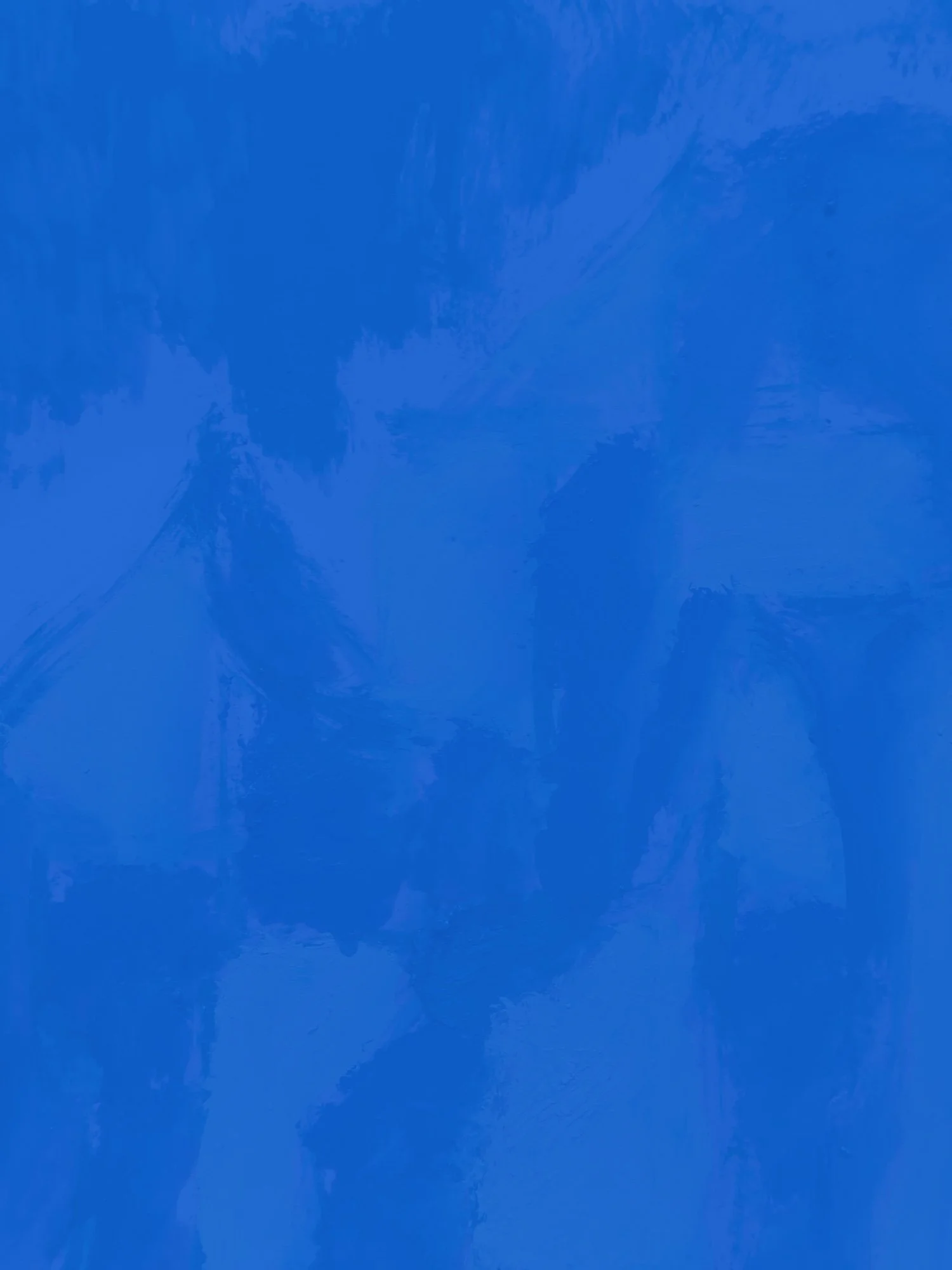 Solid blue surface with visible brush strokes and uneven texture.