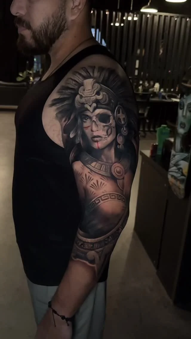 Work in progress #aztec #aztectattoo #armtattoo #sleevetattoo #tattoo #tattoos #ink #inked #texas #texastattoo #tattooidesign #tattooidea #tattooideas #austin #austintx #austintexas
