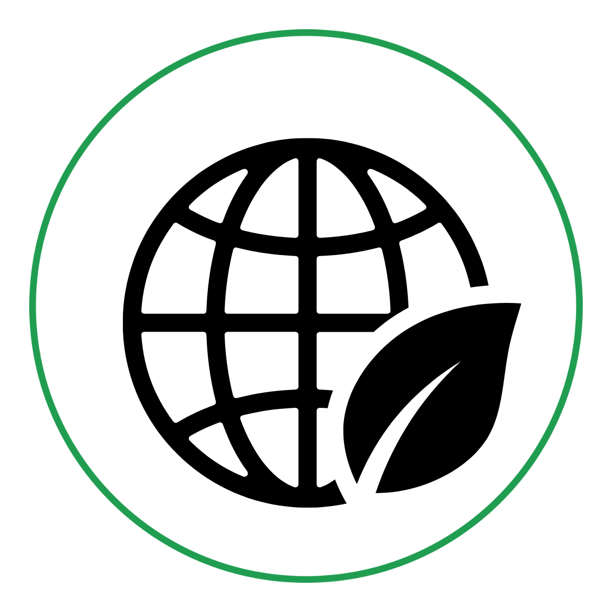 A pie chart with a wide green border and a large black section in the center.