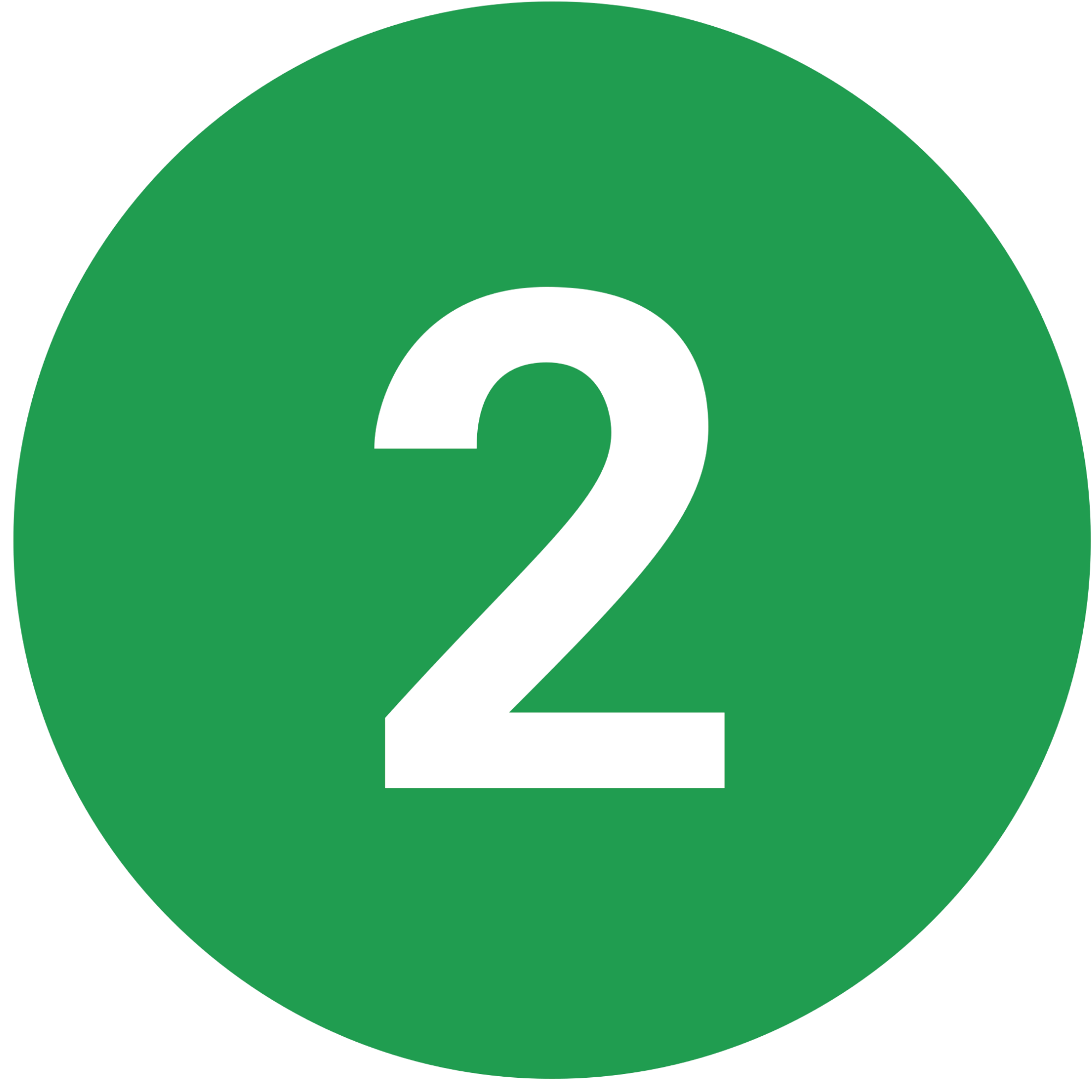 Green number two symbol of the Google logo.