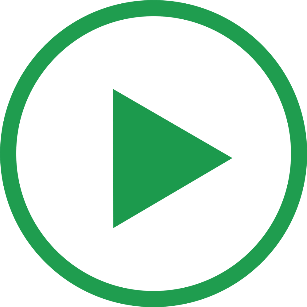 Green play button icon on a black background.