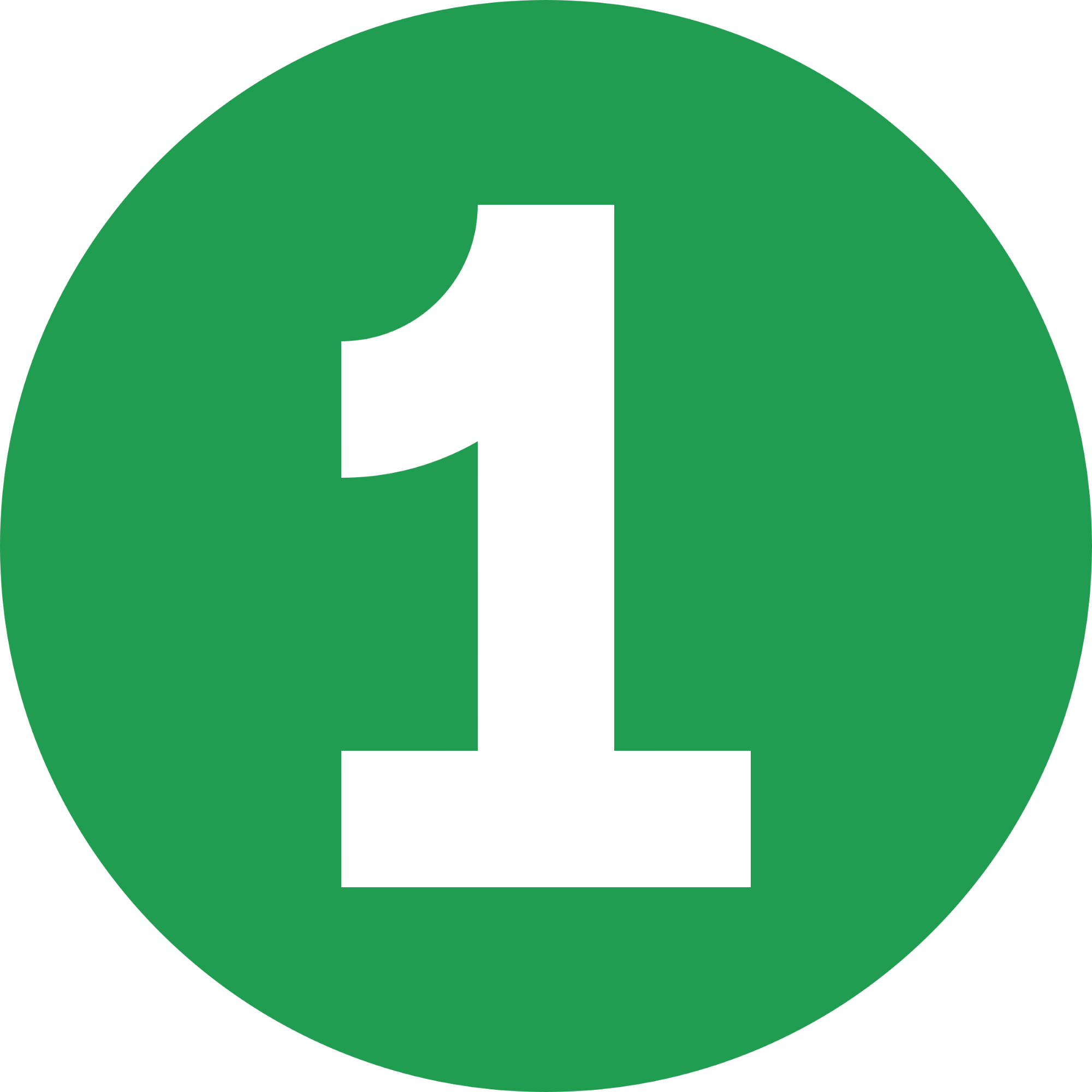 A large green circular symbol with a black 'P' and a white slash through it, indicating no parking.