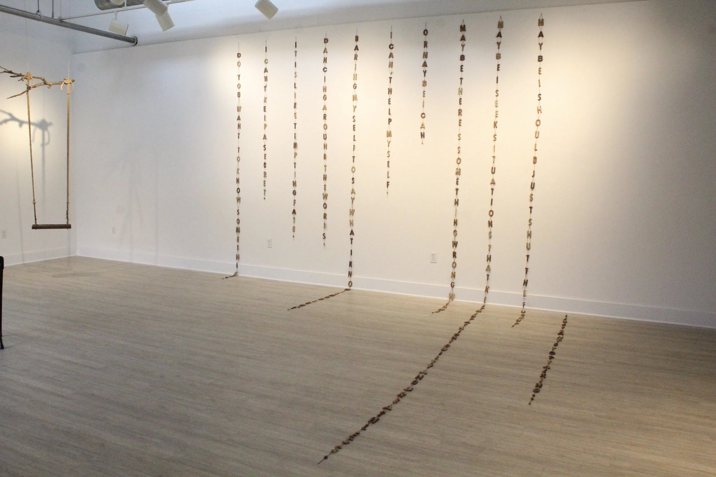 I can't stop talking (2026), ceramic, jewelry fastenings

is this love? (2026), patinated cast bronze, wood, hemp rope, matches