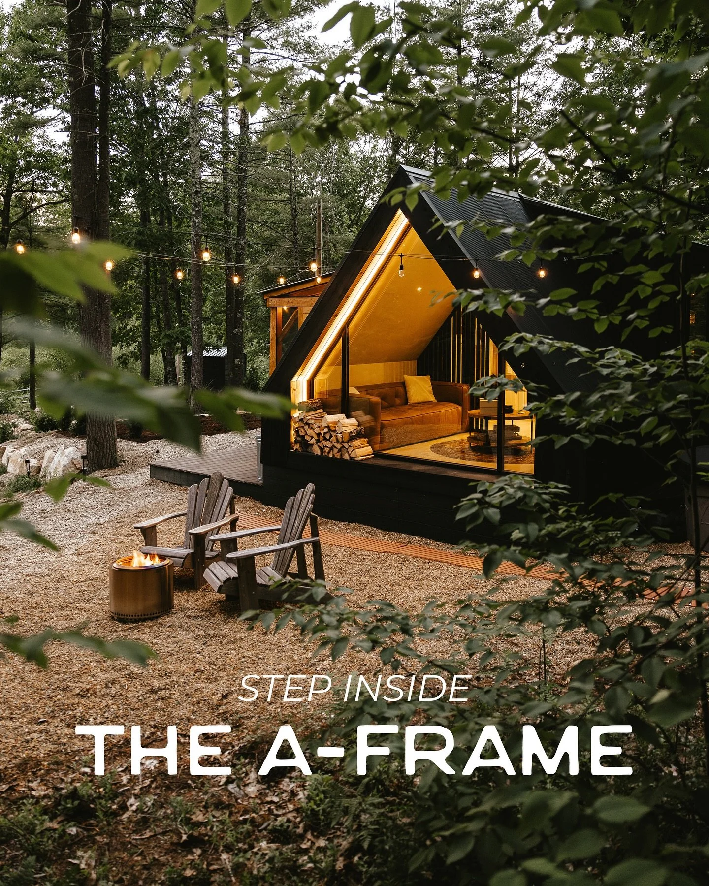 Meet the A-Frame! 🪵

A sleek + stylish forest cabin that&rsquo;s bright, airy, and framed by a massive window that brings the forest right inside. It&rsquo;s the ideal spot for slow mornings, midday reading breaks, and evenings spent unwinding under