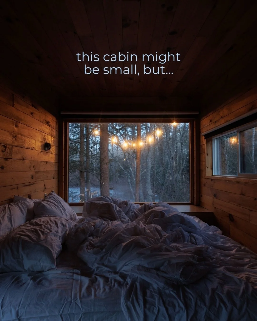 Our Pondview cabin is proof that you don&rsquo;t need a lot of square footage to find the bigger things in life! 

Tag the person who needs a break from the noise to bring along with you 🧡

📍South Berwick, Maine | 75 mins from Boston

#romanticgeta