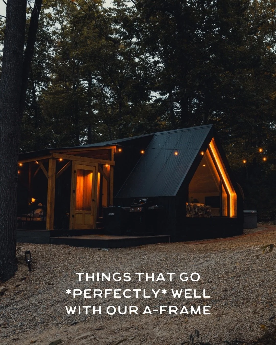 Some things just belong together 🧡
 The A-Frame tucked into the pines, your favorite drink in hand, a hot tub or sauna waiting and time set aside for just the two of you🌲

📍South Berwick, Maine | 75 mins from Boston

#romanticgetaway #cabinvibes #