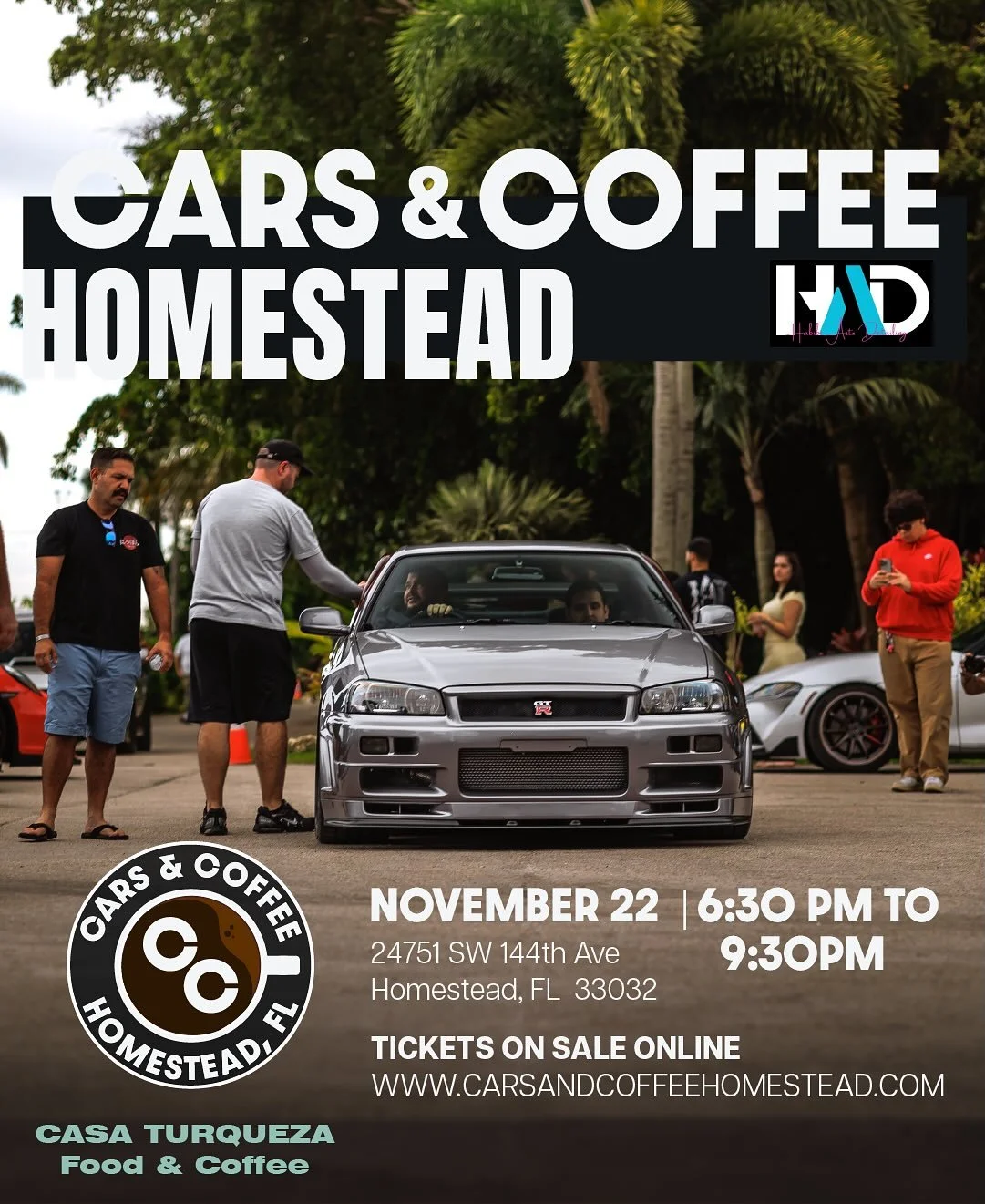 Join us for a Saturday Afternoon of rare and exotic cars. November 22  6:30pm-9:30pm

Top tier auto detailing, racing simulator, clothing store, food, fresh coffee, matcha and live music.

Service dogs or dogs UNDER 10 POUNDS are allowed in property,