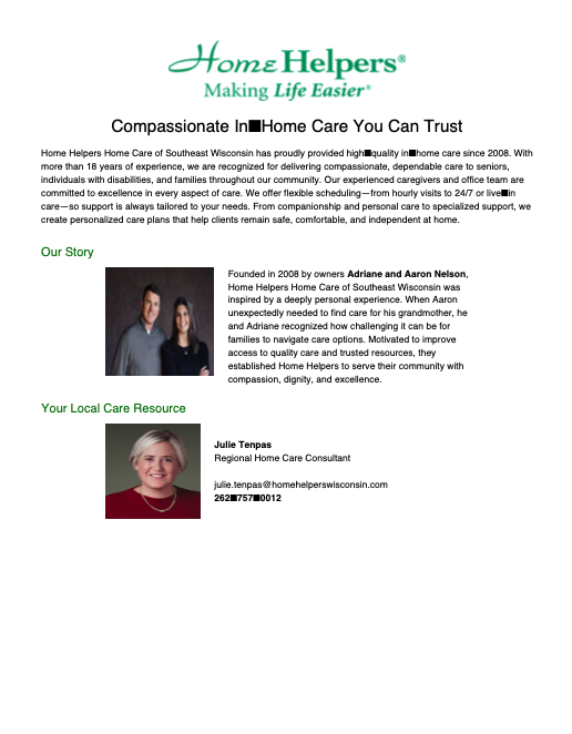 Original "About Us" document. Client used Microsoft tools. Paragraph formatting needs updating to incorporate hyphens instead of black squares. Images are low-quality.