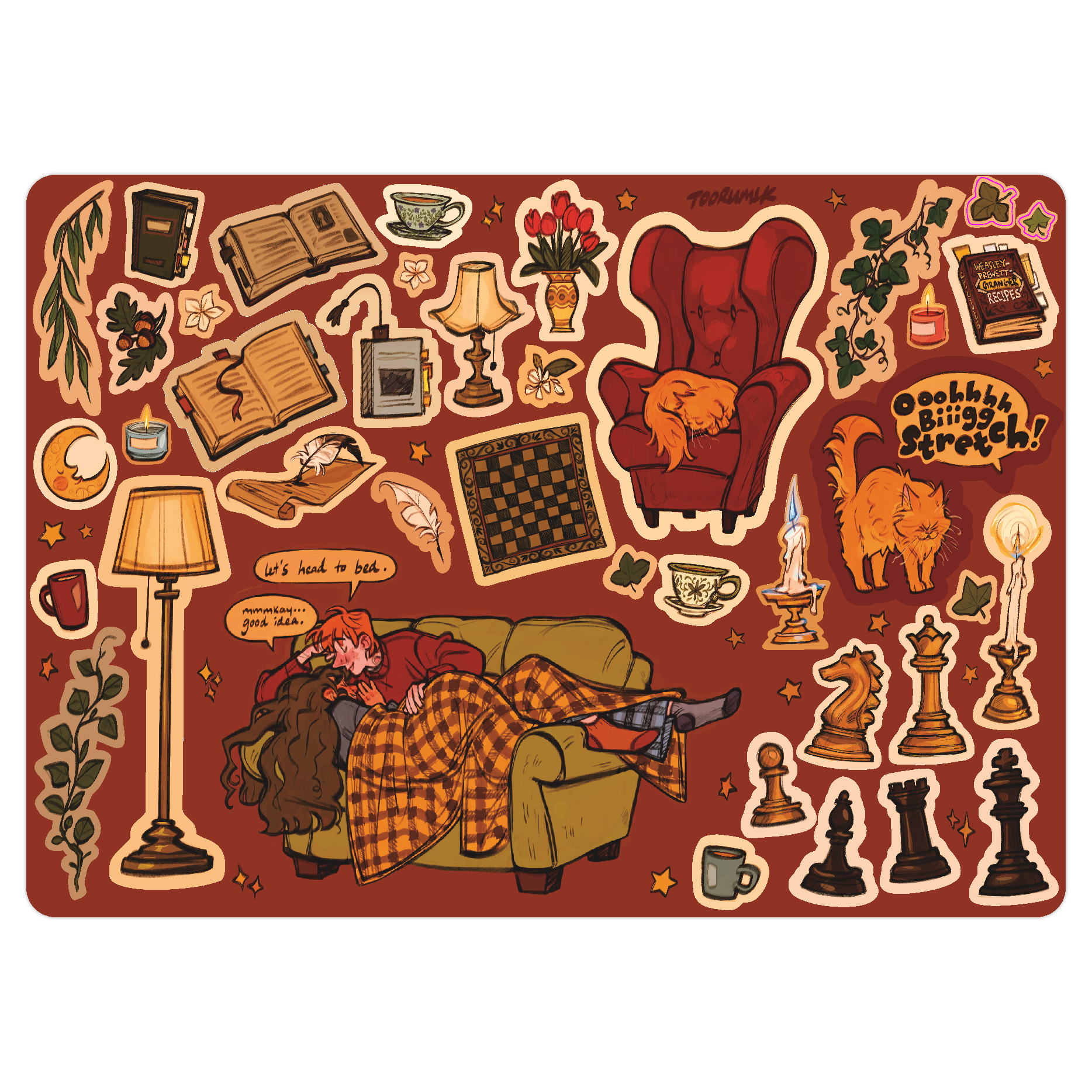 Romione's Home - Drawing Room Sticker Sheet (+ BONUS Pig Sticker)