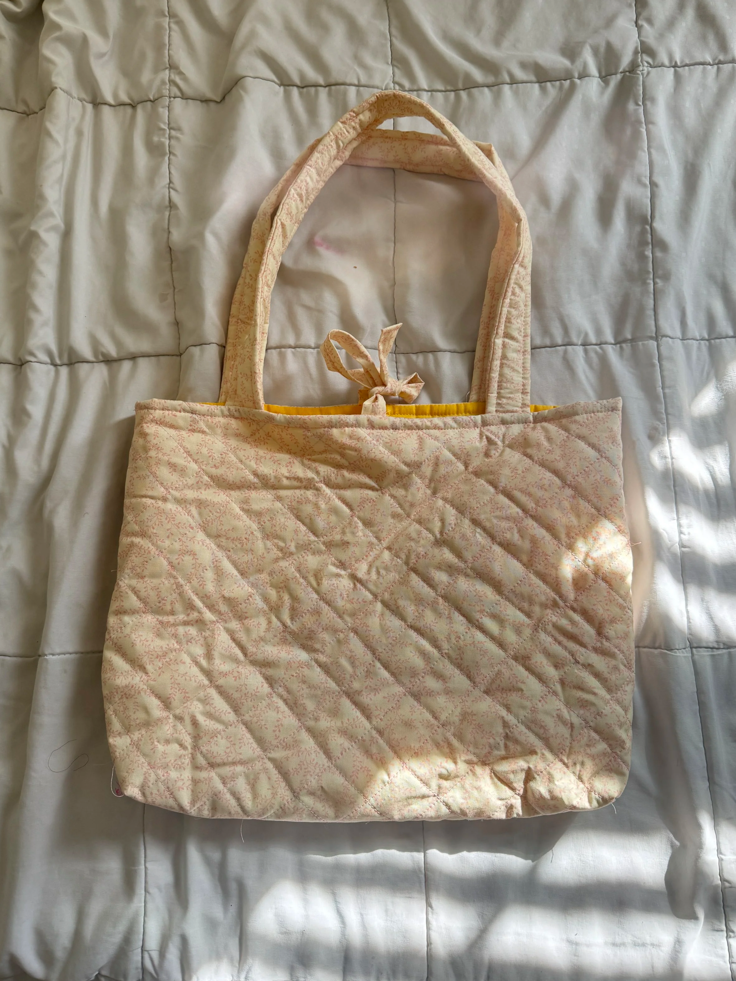 Floral Quilted Tote Bag