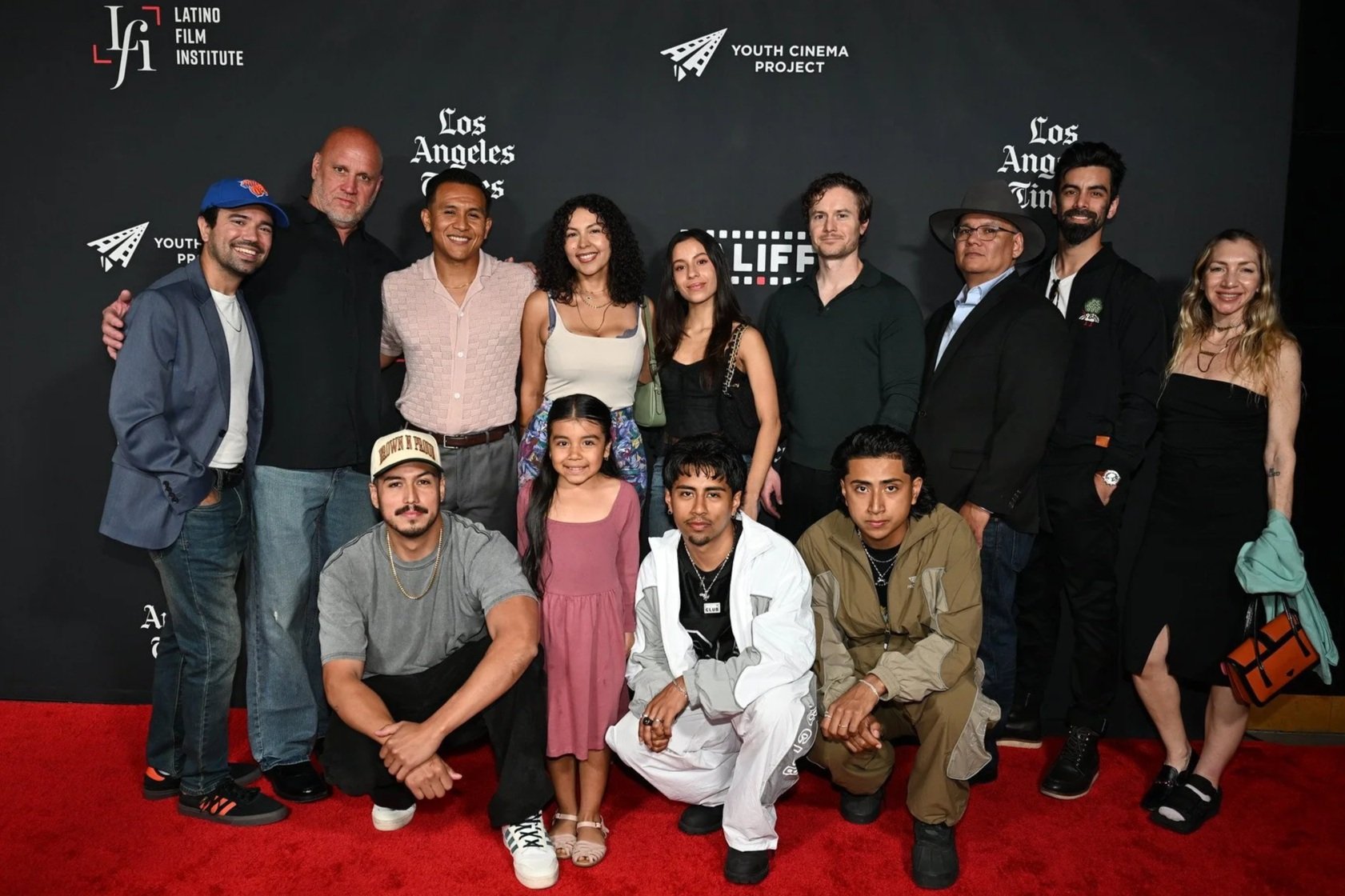 Cast and crew of Holmes on the red carpet at LALIFF 2026.