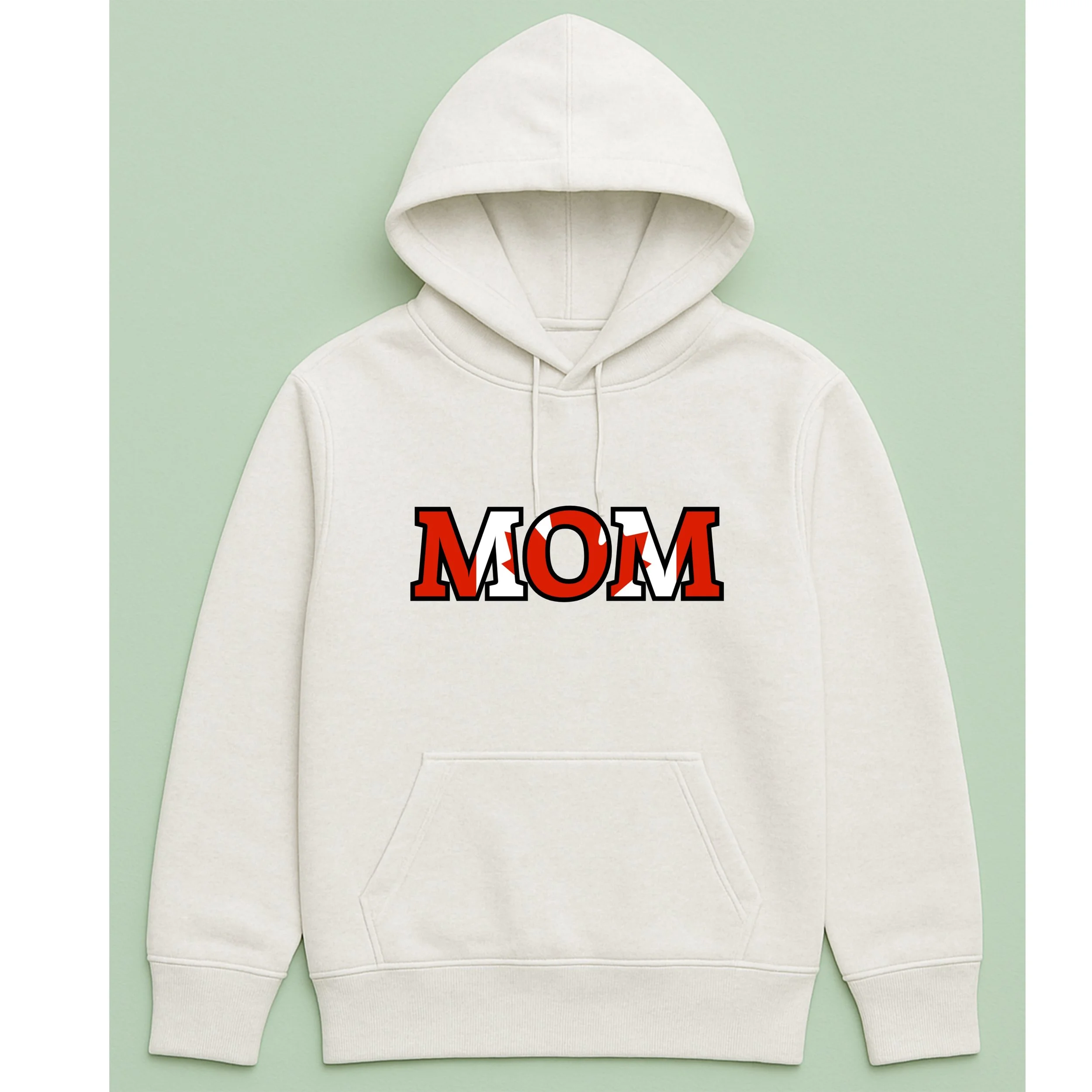 Canada MOM Hoodie – Canadian Flag Varsity Mom Pullover – Maple Leaf Mother’s Day Gift – Cute Canada Mom Hoodie