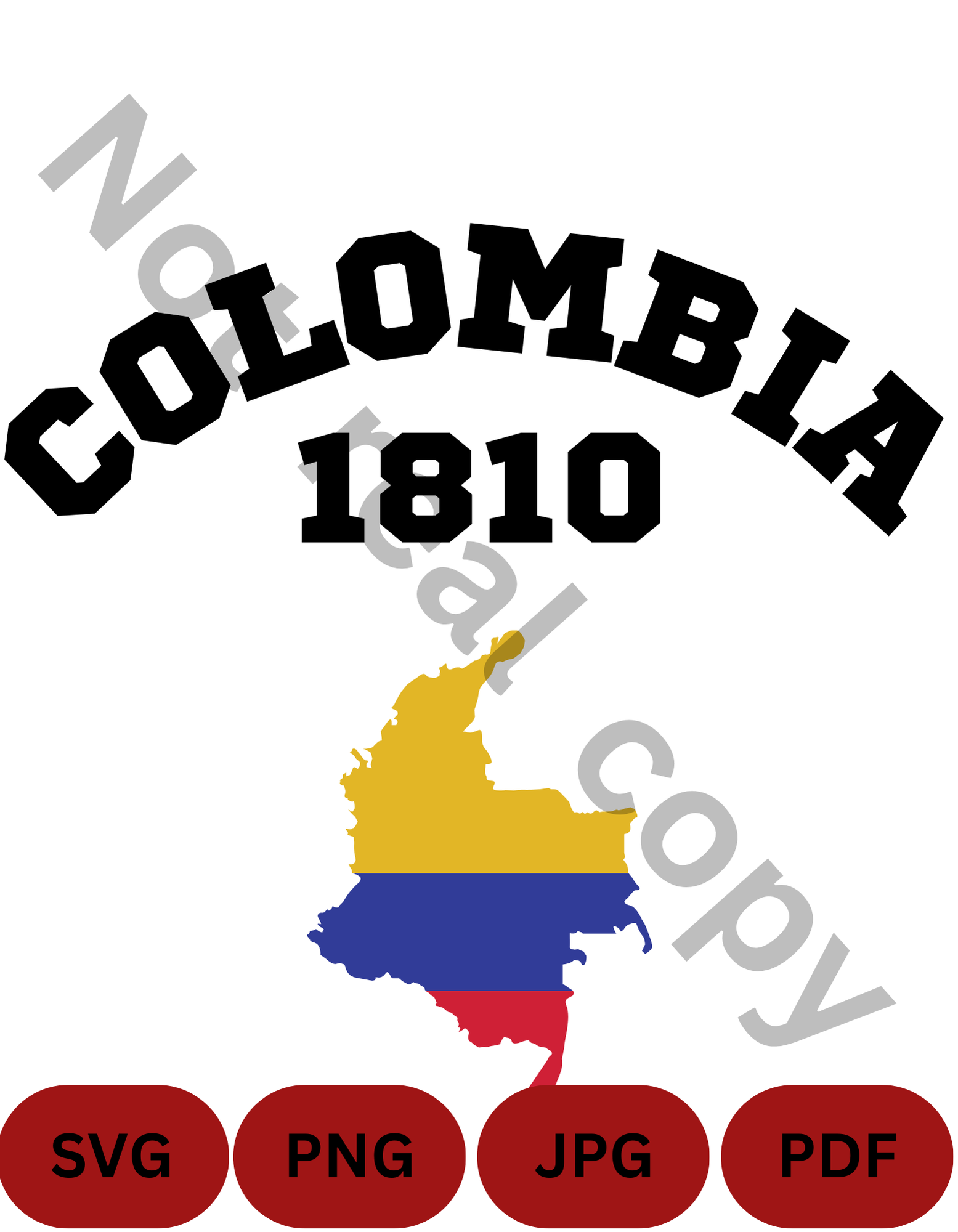 Colombia Map SVG, PNG, PDF and JPG – Colombian Flag Map Digital Download – Patriotic Clipart – Colombia Cricut Cut File